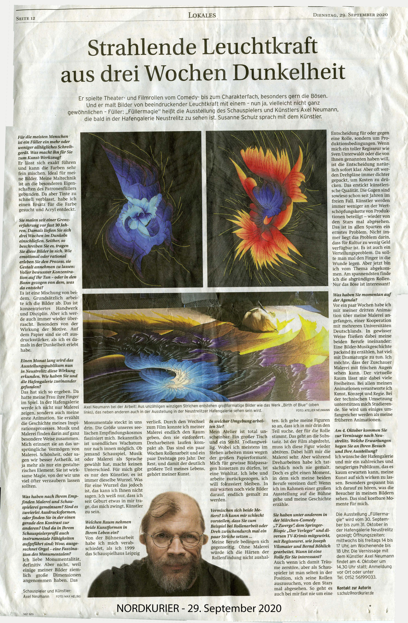 Interview mit Axel Neumann im Nordkurier- September 2025 Interview mit Axel Neumann im Nordkurier- September 2025